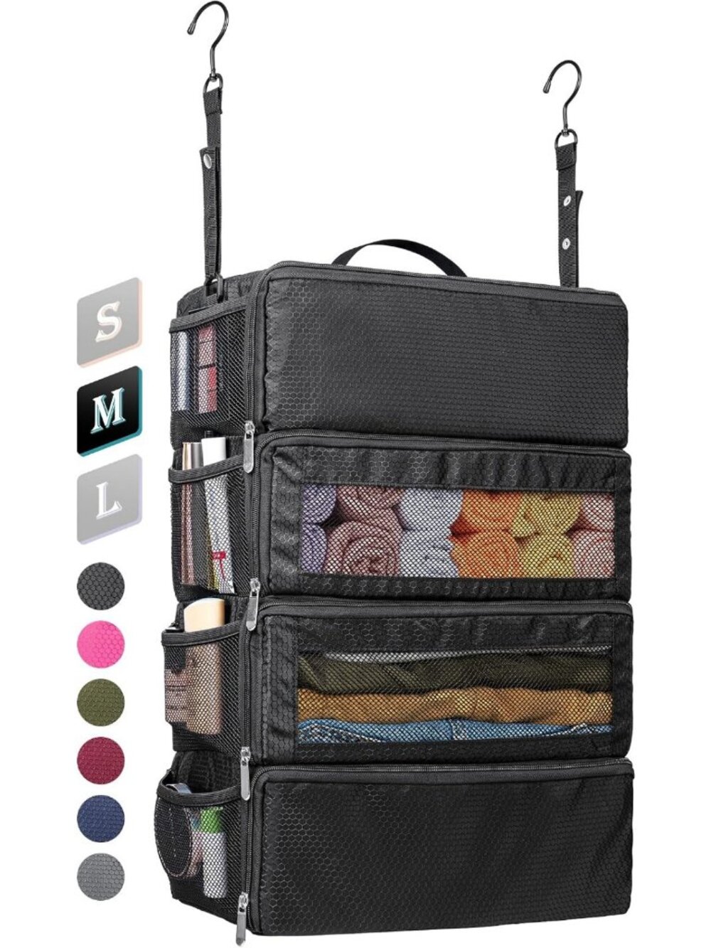 Travel Luggage Organizer Shelves - Hanging Suitcase Storage for Carry-On Bags